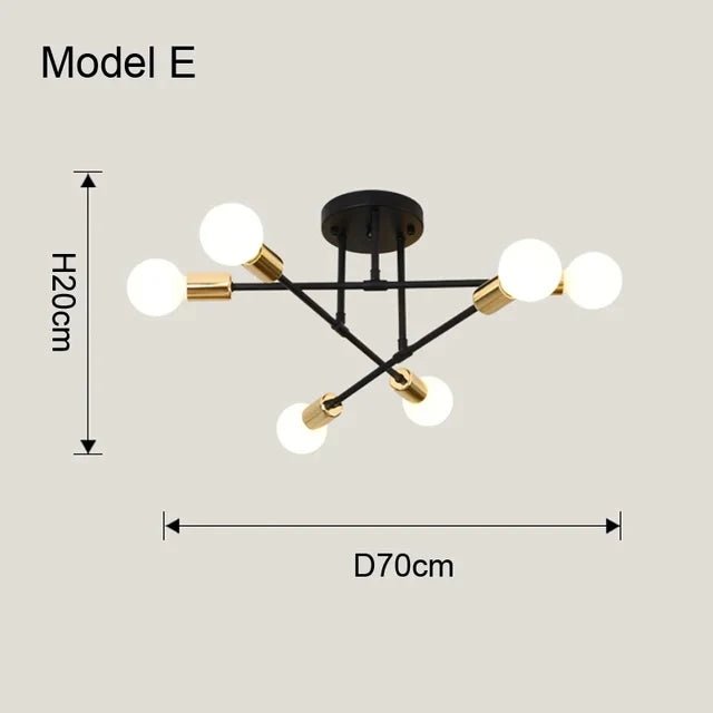 Luminária Lustre Led Pendente Minimalista Nórdica com 6 Lâmpadas - achatudostore